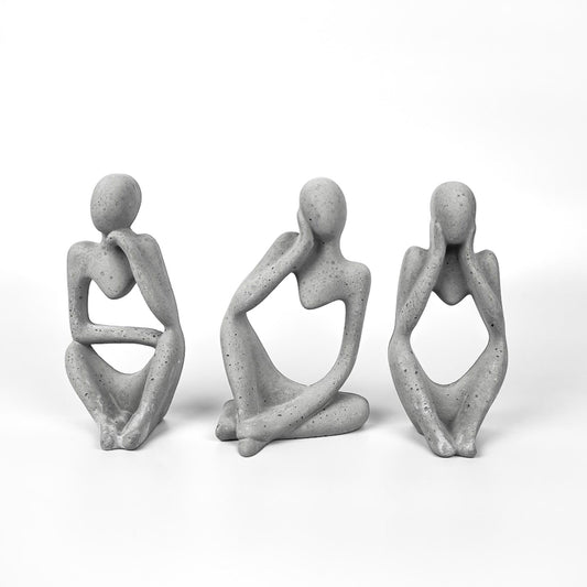 Denkende Skulpturen Trio | Beton Deko Figuren